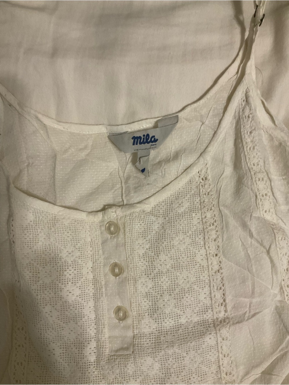 White Lace-Trim Women's Camisole Top - Picture 3 of 5
